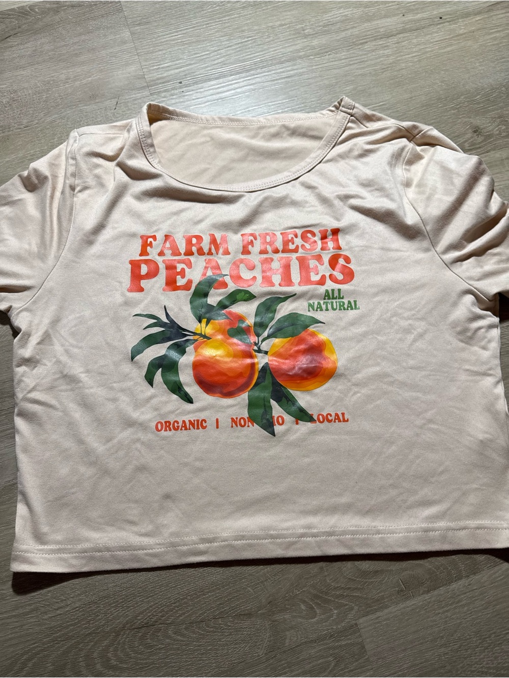 Farm Fresh Peaches Graphic Tee - Light Pink